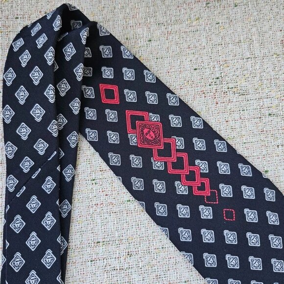 Vitaliano Pancaldi Men Tie Black Necktie Classic Tie - Picture 8 of 10